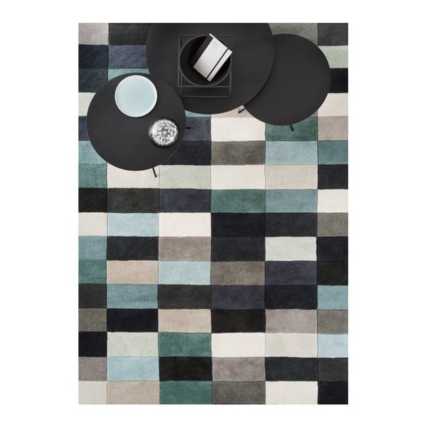 Vlněný koberec Linie Design Romina Aqua, 50x80 cm