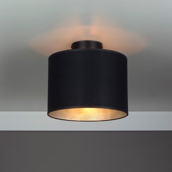 Черна лампа за таван със сребърни детайли MIKA, ⌀ 25 cm Mika - Sotto Luce-image-1