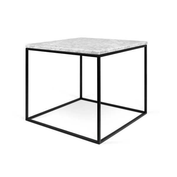 Konferenční stolek s černým podnožím a bílou mramorovou deskou TemaHome Gleam, 50 x 50 cm-image-4