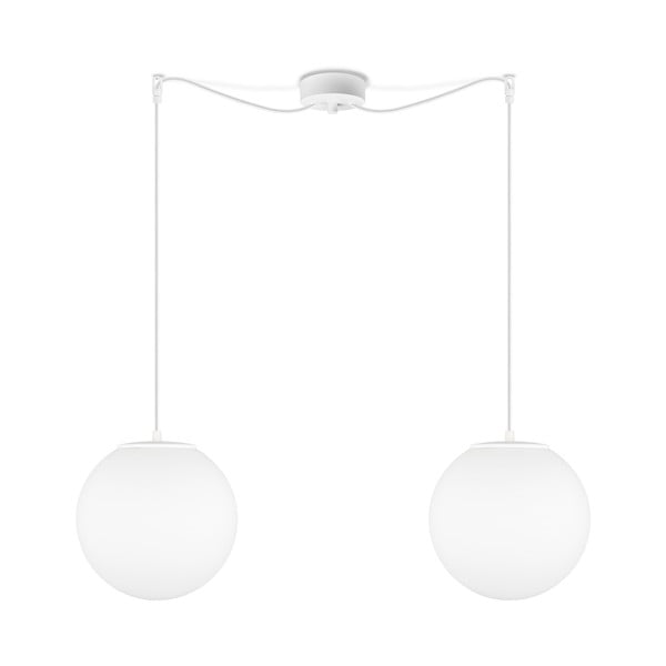 Матова бяла двураменна висяща лампа Tsuki, ⌀ 25 cm - Sotto Luce