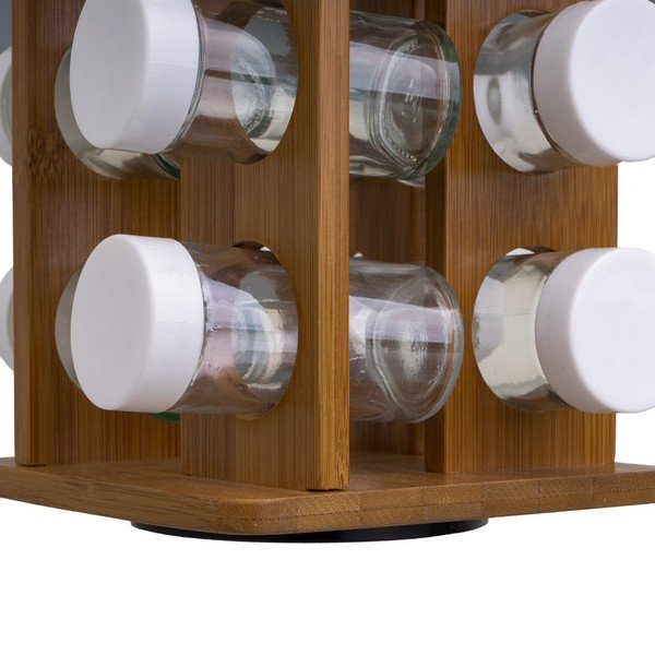 Бурканчета за подправки 12 бр. със стойка Bamboo Walnut – Casa Selección-image-1