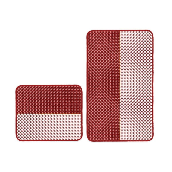 Червени килимчета за баня в комплект от 2 100x60 cm - Minimalist Home World