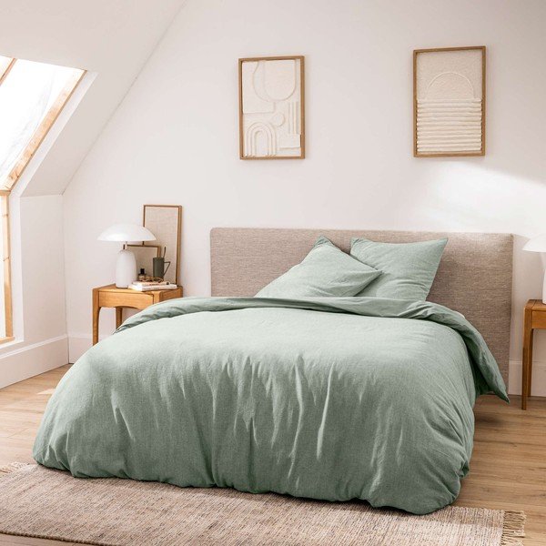 Зелено двойно /удължено 3 части памучно спално бельо 240x220 cm Meline – douceur d'intérieur