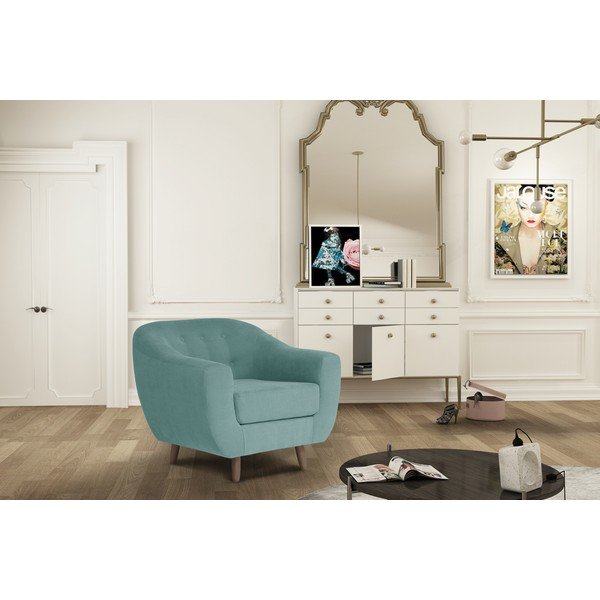 Mentolově zelené křeslo Jalouse Maison Vicky-image-1