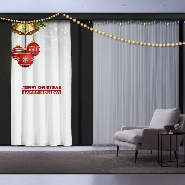 Коледна завеса Happy Holiday, 140 x 260 cm - Unknown