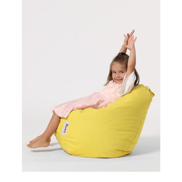 Жълт детски чувал за сядане Premium - Floriane Garden-image-2