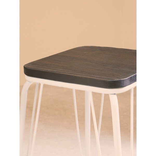 Бял/в тъмно естествен цвят стол от масивен бряст District – Premier Housewares-image-4