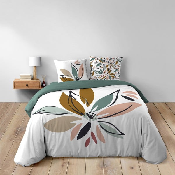 Бяло двойно удължено памучно спално бельо 240x220 cm Octavia – douceur d'intérieur