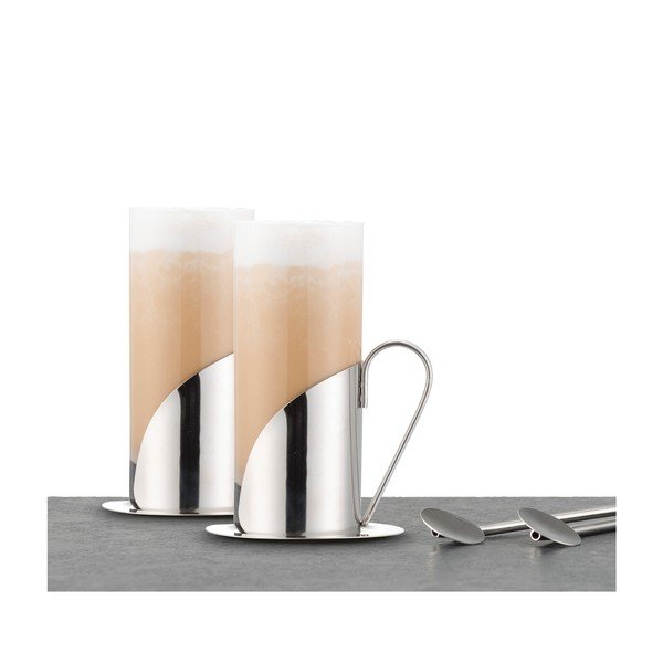 Sada 2 sklenic a lžiček na latté Le’Xpress-image-1