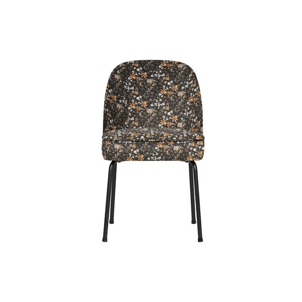 Черен трапезен стол с флорален модел Vogue Flower - BePureHome
