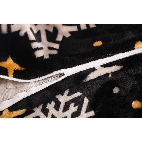 Черно микроплюшено спално бельо за единично легло 140x200 cm - My House-image-3