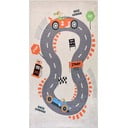 Кремаво детско килимче за игра подходящо за пране 120x180 cm Race Garage – Vitaus