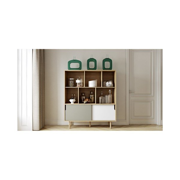 Bílo-šedá skříň TemaHome Dann Oak-image-1