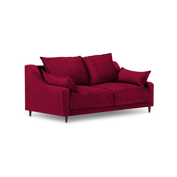 Диван от червено кадифе Freesia, 150 cm - Mazzini Sofas-image-2