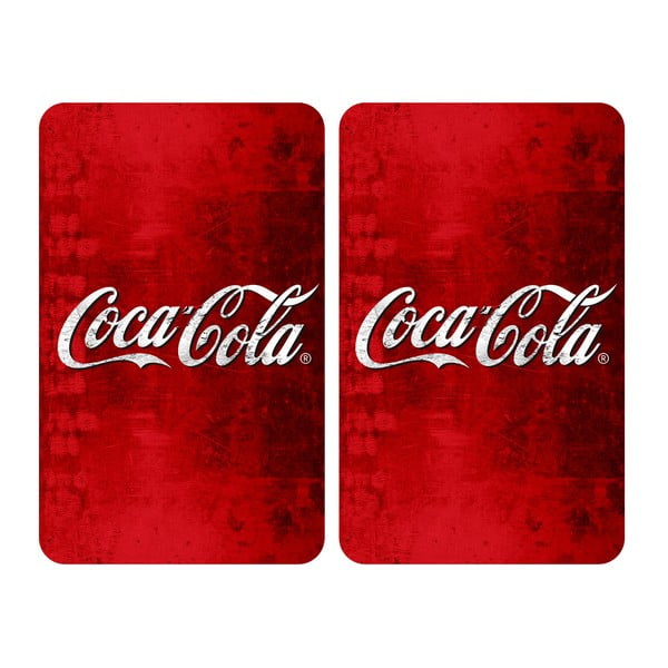 Sada 2 skleněných krytů na sporák Wenko Coca-Cola Classic, 52 x 30 cm