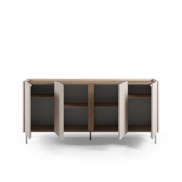 Кремаво-естествен скрин от декор от дъб  180x82x40 cm Lucile – Marckeric-image-3