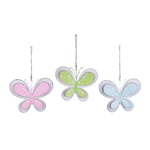 Комплект от 3 висящи декорации във формата на пеперуди Пролет - Ego Dekor