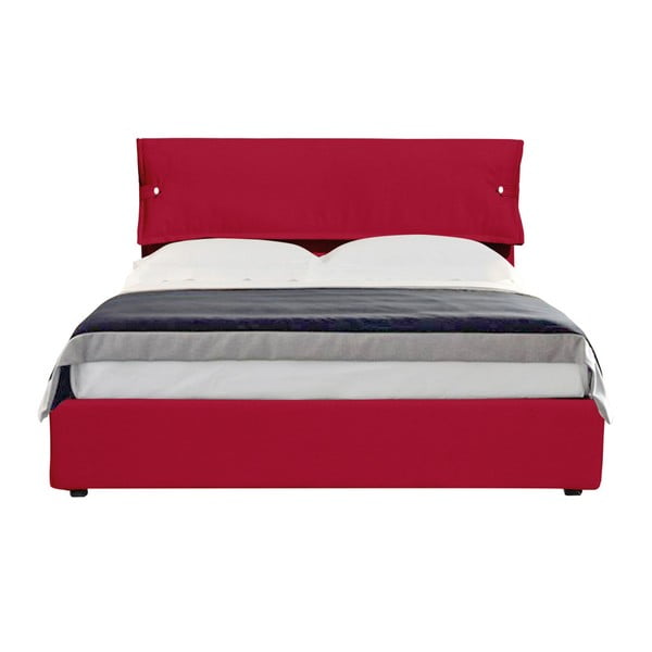 Červená dvoulůžková postel s úložným prostorem 13Casa Feeling, 160 x 190 cm