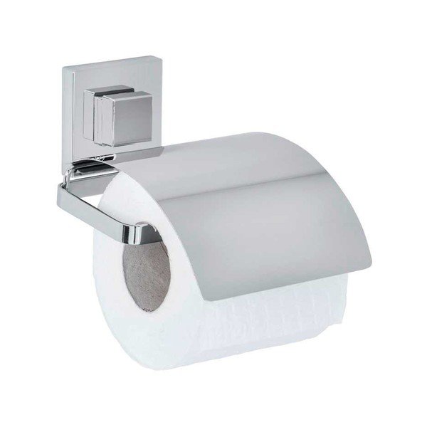 Самозалепващ пластмасов комплект аксесоари за баня в лъскаво сребристо Quadro – Wenko-image-4