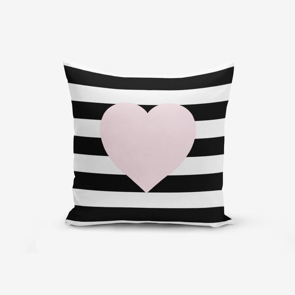 Калъфка за възглавница от памучна смес Striped Pink, 45 x 45 cm - Minimalist Cushion Covers