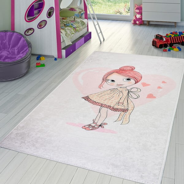 Светлорозов детски килим 100x160 cm Lovely Girl – Vitaus-image-1
