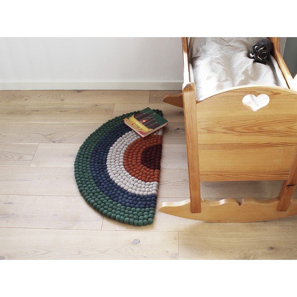 Детски вълнен килим Ball Rugs Green Rainbow - Wooldot-image-3