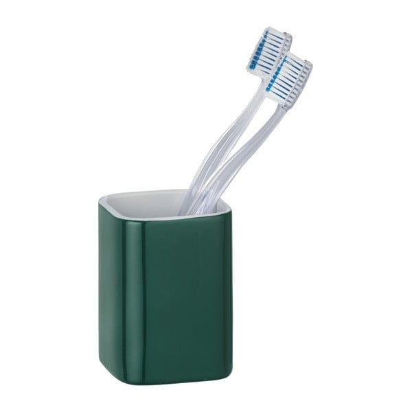 Тъмнозелена керамична чаша за четка за зъби Elmo - Wenko