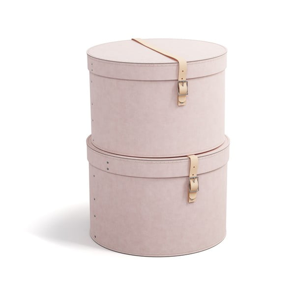 Светлорозови картонени кутии за съхранение в комплект 2 бр. с капаци ø 37,5x25 cm Rut Restore Paper Laminate – Bigso