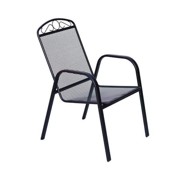 Черен метален градински стол - Rojaplast