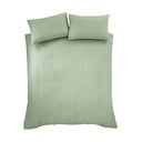 Зелено двойно удължено крепово спално бельо 230x220 cm Heatset Wave – Catherine Lansfield
