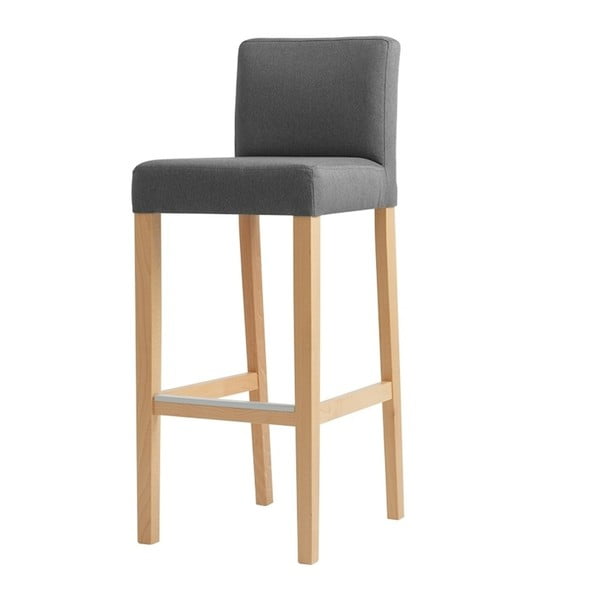 Тъмно сив бар стол с естествени крака Wilton - CustomForm