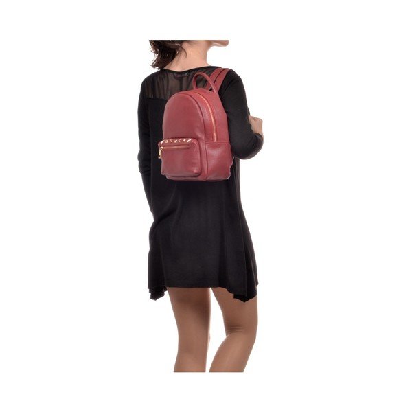 Червена кожена раница Mangotti Rabia - Mangotti Bags-image-2