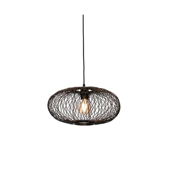 Черна висяща лампа с бамбуков абажур ø 40 cm Cango - Good&Mojo