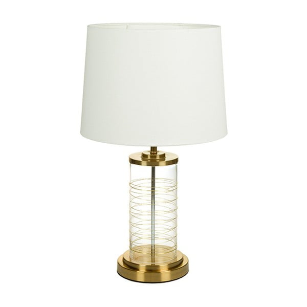 Bílá stolní lampa se základnou ve zlaté barvě Santiago Pons Earl