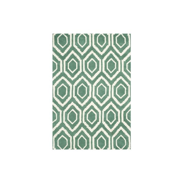 Zelený vlněný koberec Essex, 121 x 182 cm