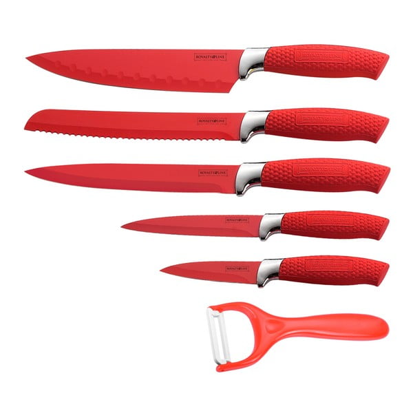 6dílná sada nožů Non-stick Color, červená