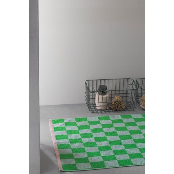 Зелен килим за баня от органичен памук 50x80 cm Retro – Mette Ditmer Denmark-image-1