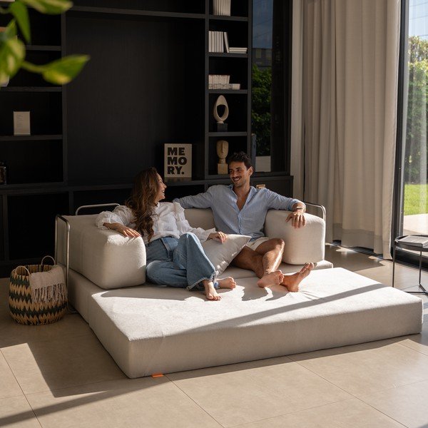 Бежов сгъваем диван от прежда с примки от букле 180 cm Bloom – TemaHome-image-4