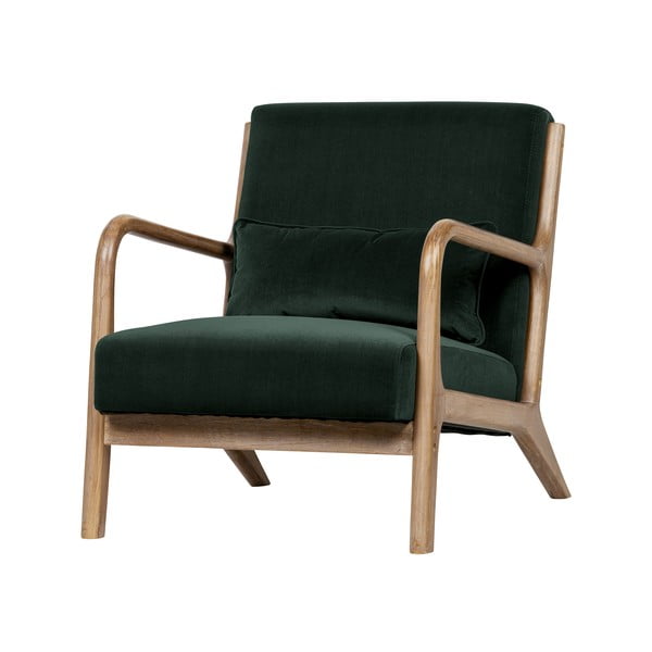 Тъмнозелено кадифено кресло Mark - WOOOD