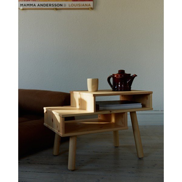 Масичка за кафе от борова дървесина в черно Hako - Karup Design-image-1