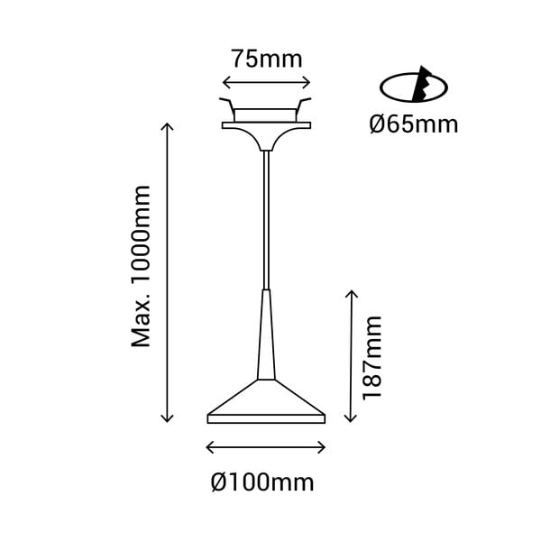 Бяло висящо осветително тяло, височина 100 cm Rita - SULION-image-3