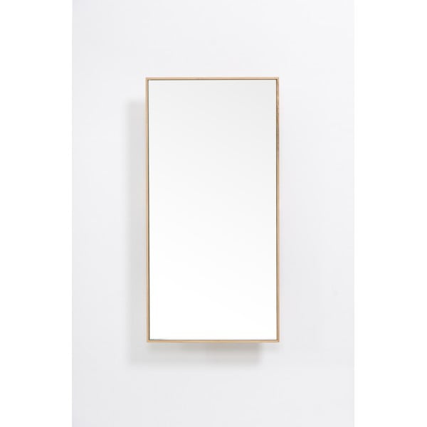 Рафт с огледало от дъбова дървесина в естествен цвят 31x61,5 cm Slimline - Wireworks-image-1