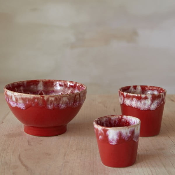 Чаша за еспресо от червен и бял фаянс , 90 ml Grespresso - Costa Nova-image-2