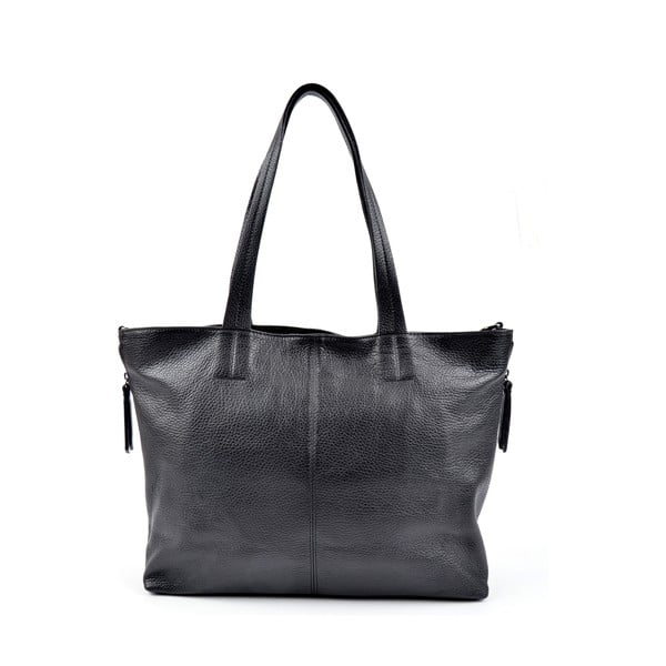 Черна кожена чанта Ambra - Roberta M