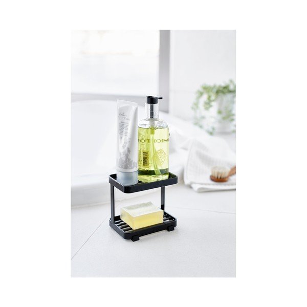 Черна двуетажна сапунерка с място за съхранение Tower - YAMAZAKI-image-1