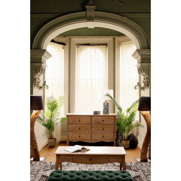 Масичка за кафе от масивно манго в тъмно естествен цвят 55x110 cm Domitille – Bizzotto-image-1