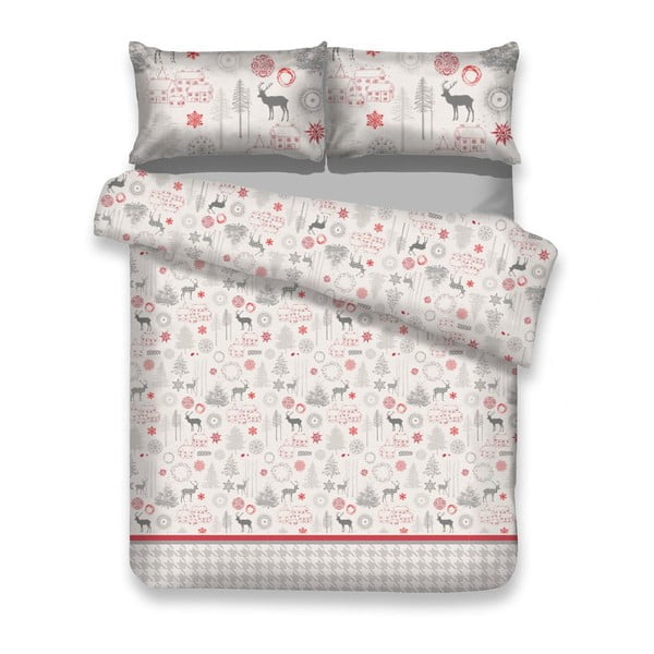 Фланелено спално бельо с коледен мотив за двойно легло Lappi, 200 x 220 cm - AmeliaHome
