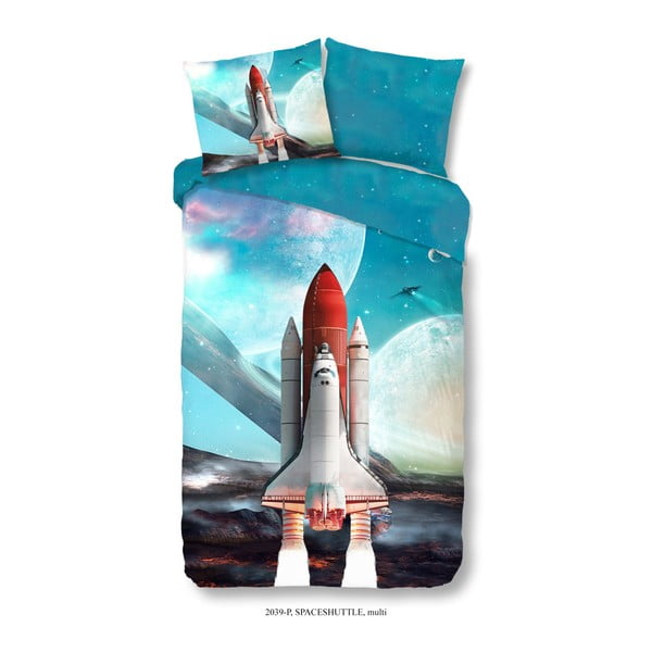 Детско памучно спално бельо Space Shuttle, 140 x 200 cm - Good Morning