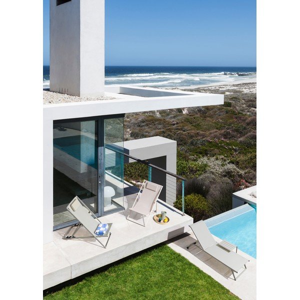 Кафяво-сив градински шезлонг метален Taylor – Bizzotto-image-1