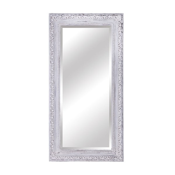 Zrcadlo v bílém dřevěném rámu Moycor, 110 x 180 cm